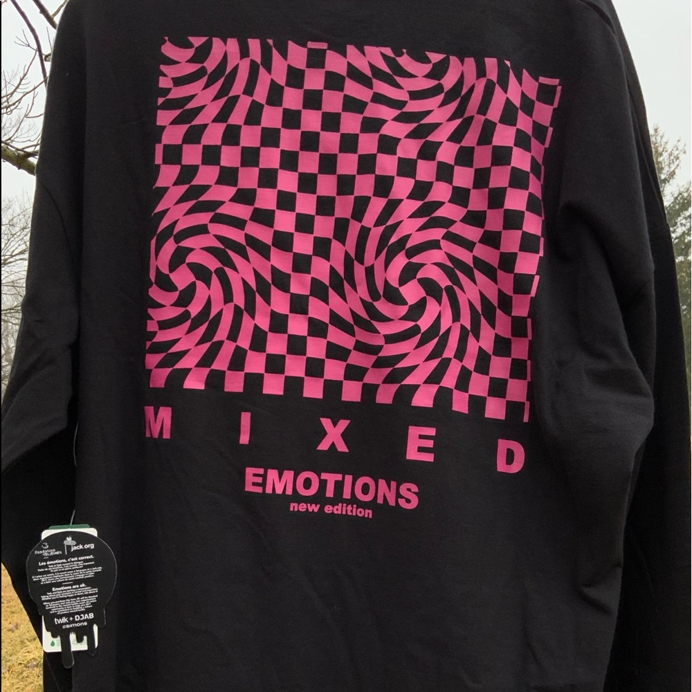 Simons Twik Graphic T Shirt Dress Black with Pink size L new with tags - Picture 1 of 8